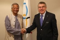 Yunus addresses Olympic Committee in Rio Yunus addresses Olympic Committee in Rio