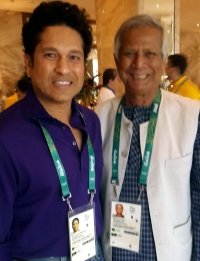 Yunus With Cricket Legend Sachin at Rio Olympics Yunus With Cricket Legend Sachin at Rio Olympics