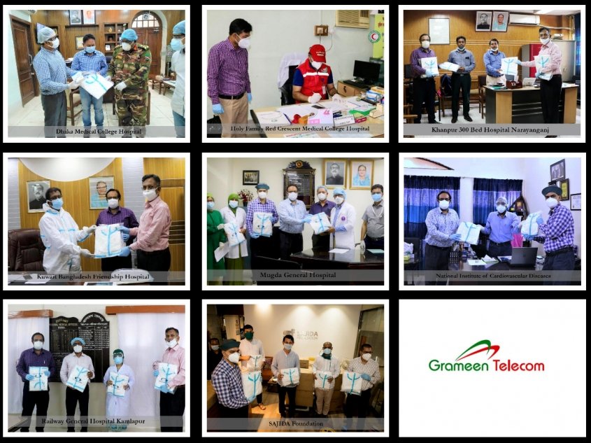8 more Hospitals in Dhaka engaged in Corona treatment receive healthcare equipment from Grameen Telecom 8 more Hospitals in Dhaka engaged in Corona treatment receive healthcare equipment from Grameen Telecom