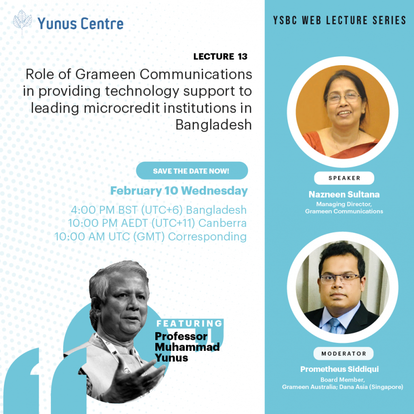 YSBC Web Lecture Series - Lecture#13: Role of Grameen Communications in providing technology support to leading microcredit institutions in Bangladesh. YSBC Web Lecture Series - Lecture#13: Role of Grameen Communications in providing technology support to leading microcredit institutions in Bangladesh.